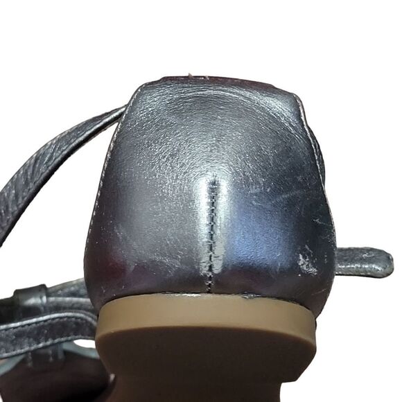 Coach Metallic Silver T-Strap Sandals - Picture 7 of 8